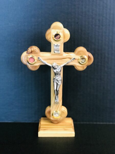 Standing Olive Wood Byzantine Crucifix - 5908