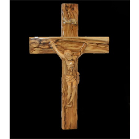 Olive Wood Crucifix with Olive Wood Corpus (Simple) -3540